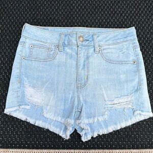 American Eagle AE Hi-Rise Super Stretch Shortie Denim Jean Short Size 4